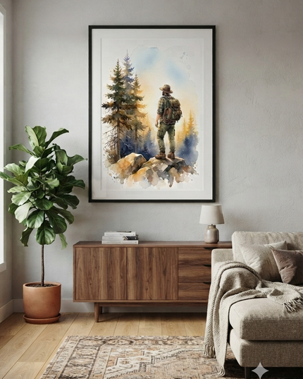 Hiking Mountain Wall Art