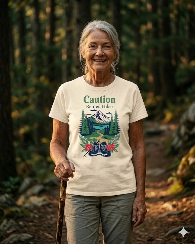 Caution Retired Hiker - Premium - Comfort Colors t-shirt