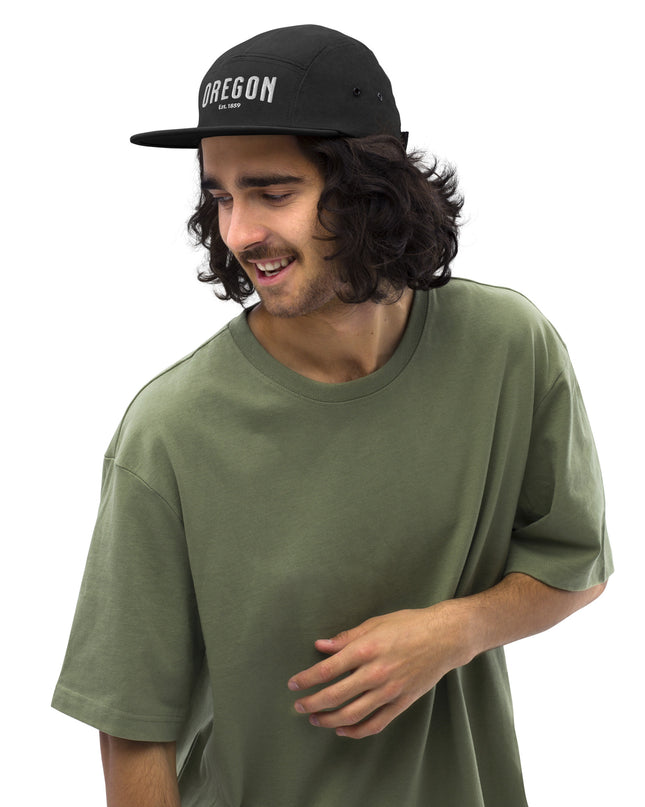 Oregon - Est. 1859 - White Text - Five Panel Cap