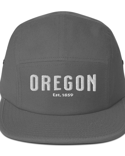 Oregon - Est. 1859 - White Text - Five Panel Cap