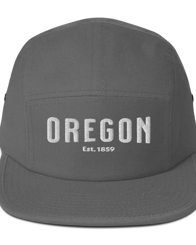 Oregon - Est. 1859 - White Text - Five Panel Cap