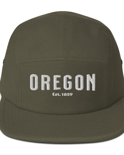 Oregon - Est. 1859 - White Text - Five Panel Cap