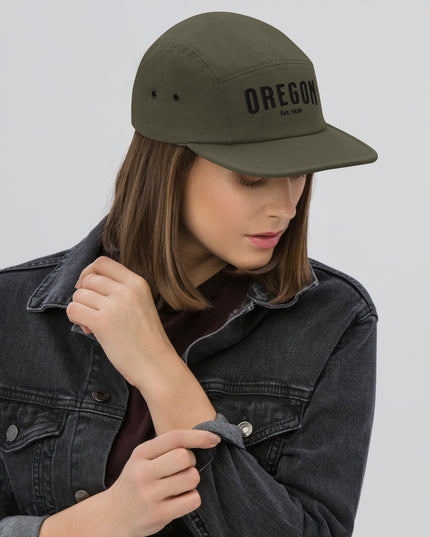 Oregon Est. 1859 - Black Text - Five Panel Cap
