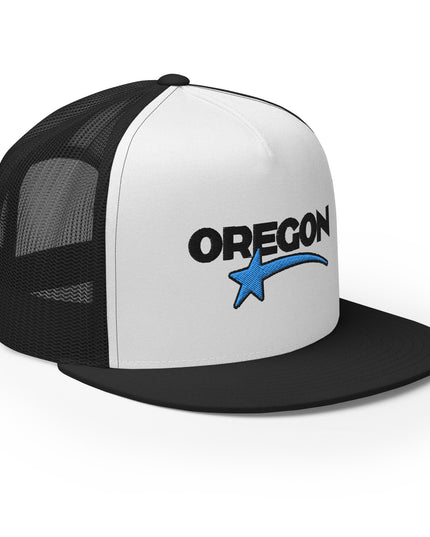 Oregon Star Black/Blue - Embroidered - Trucker Cap