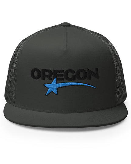 Oregon Star Black/Blue - Embroidered - Trucker Cap