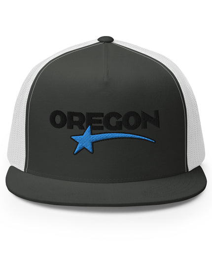 Oregon Star Black/Blue - Embroidered - Trucker Cap