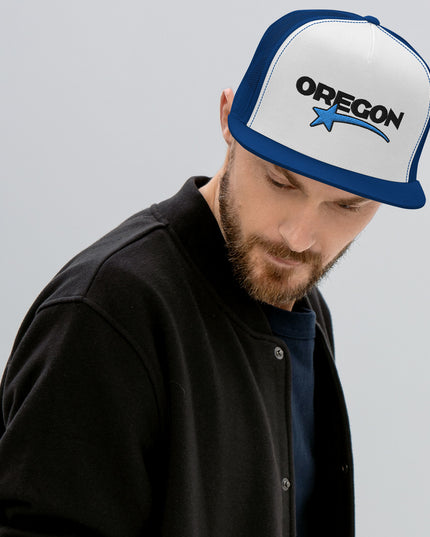 Oregon Star Black/Blue - Embroidered - Trucker Cap
