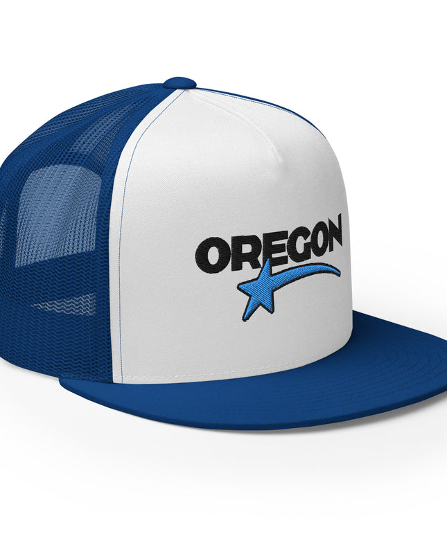 Oregon Star Black/Blue - Embroidered - Trucker Cap
