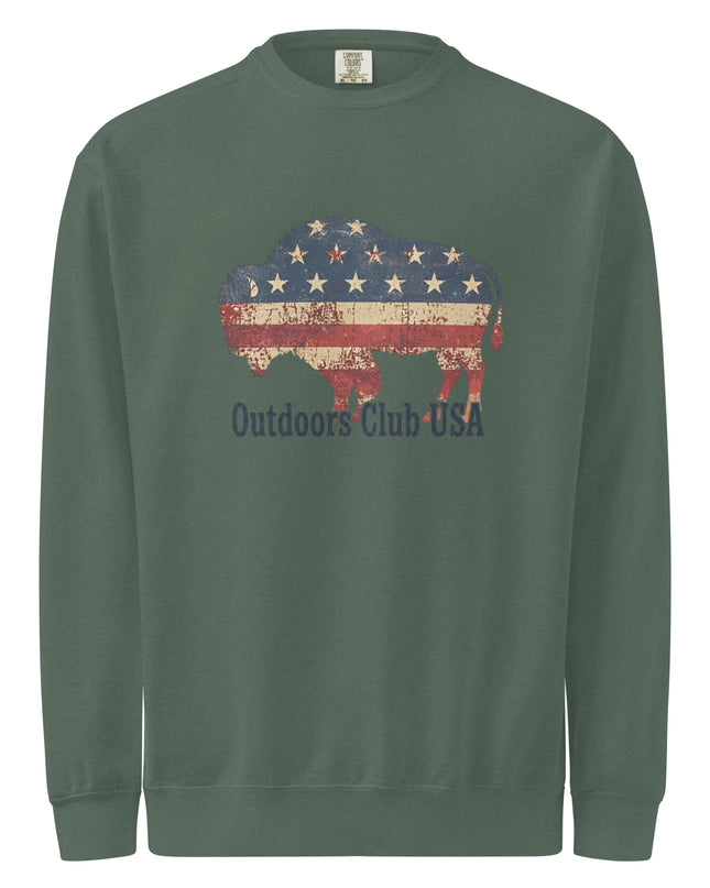 Bison - Flag - Comfort Colors garment-dyed sweatshirt