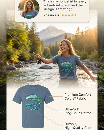 Bitchin' Fishin' - Premium Comfort Colors t-shirt