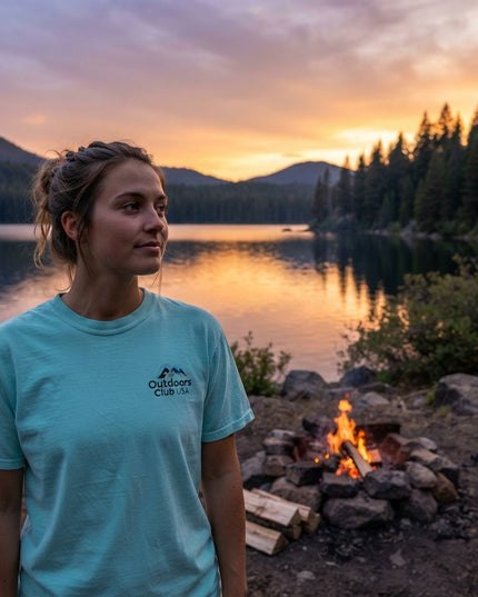 Outdoors Club USA - Embroidered - Premium Comfort Colors t-shirt