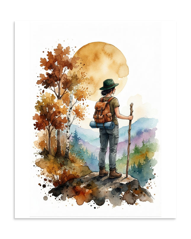 Hiking Mountain Forest Wall Art