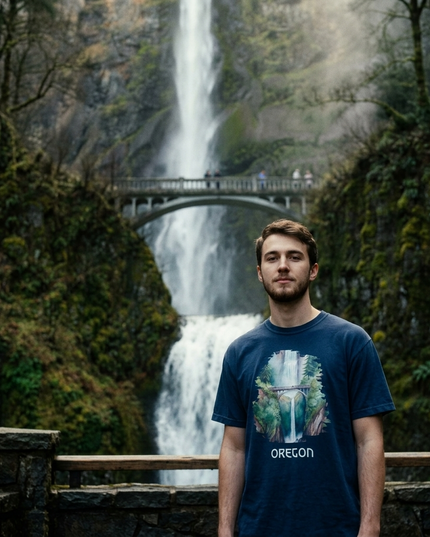 OREGON - MULTNOMAH FALLS - COMFORT COLORS - Unisex garment-dyed heavyweight t-shirt