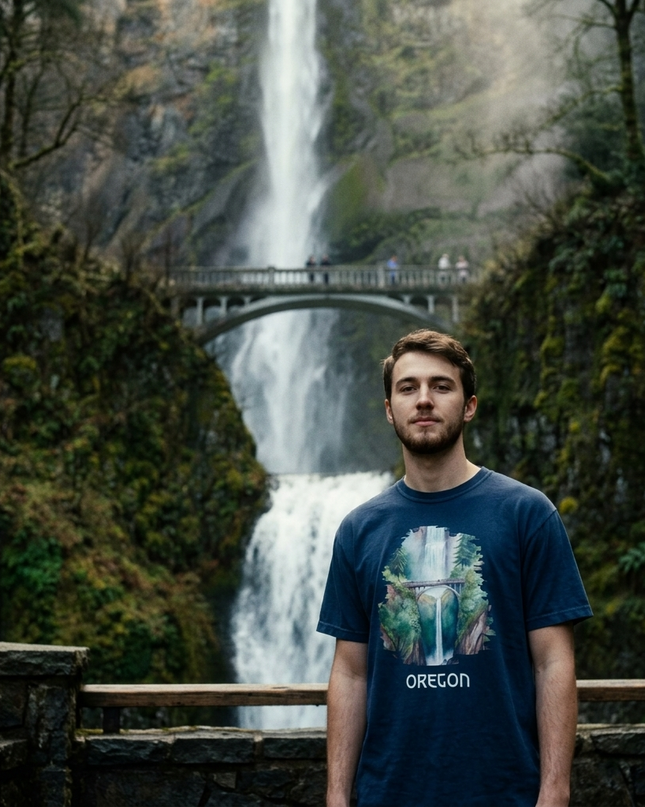 OREGON - MULTNOMAH FALLS - COMFORT COLORS - Unisex garment-dyed heavyweight t-shirt