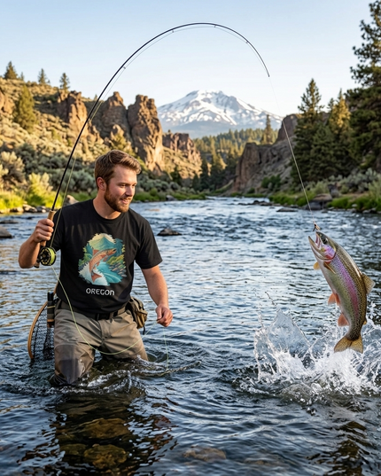 OREGON FISHING - COMFORT COLORS - Unisex garment-dyed heavyweight t-shirt