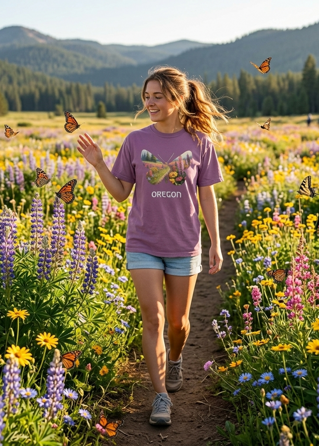 OREGON WILD FLOWERS - COMFORT COLORS - Unisex garment-dyed heavyweight t-shirt
