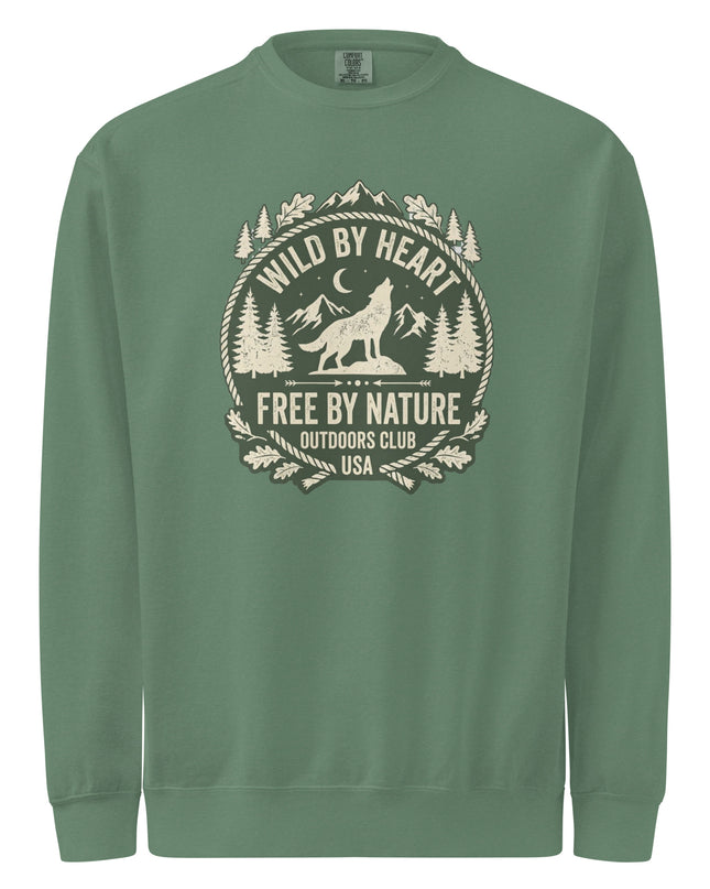 Wild by Heart - Free by Nature - Comfort Colors - garment-dyed sweatshirt