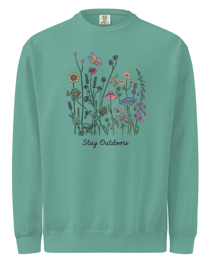 Wildflowers - Stay Outdoors - Comfort Colors garment-dyed sweatshirt