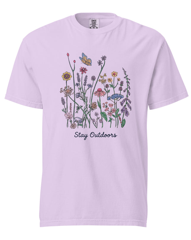 Wildflowers - Stay Outdoors - Premium Comfort Colors t-shirt