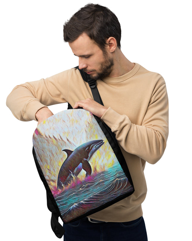 Pacific Northwest Orca - Digital Art - Minimalist Backpack