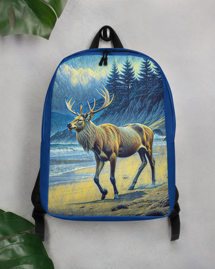 Elk on the Beach - Digital Art - Minimalist Backpack