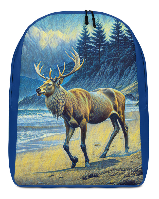 Elk on the Beach - Digital Art - Minimalist Backpack