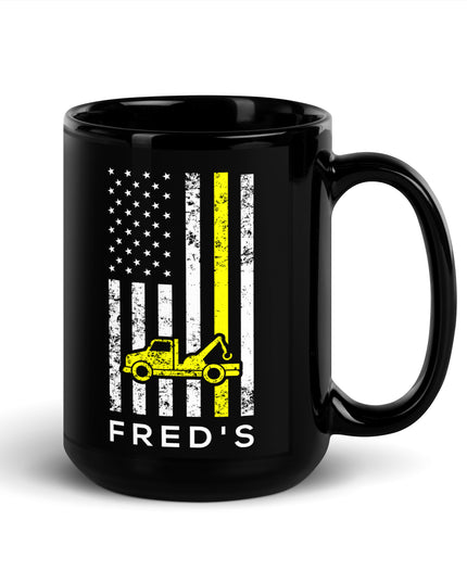 Freds - Black Glossy Mug