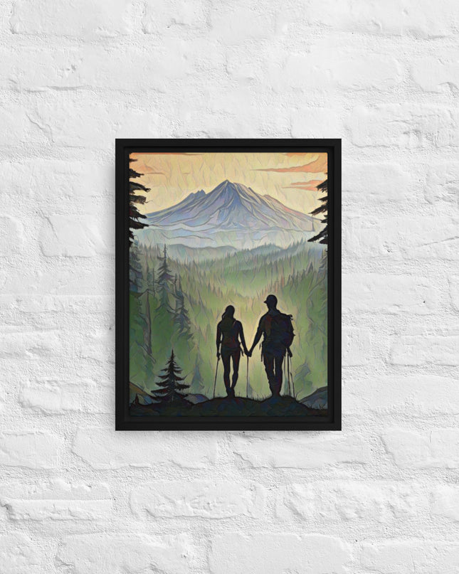 Oregon Hikers - Digital Art - Framed canvas