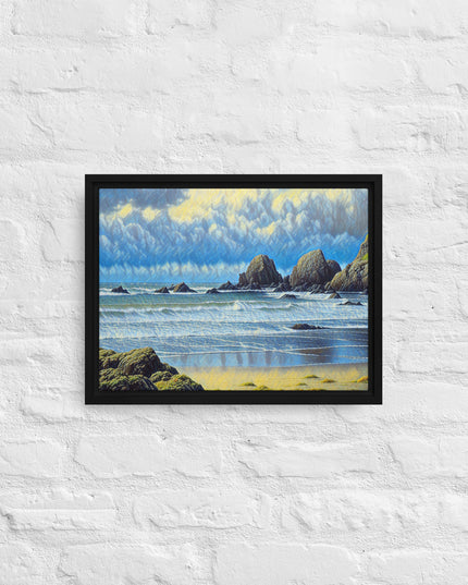 Oregon Coast - Digital Art - Framed canvas
