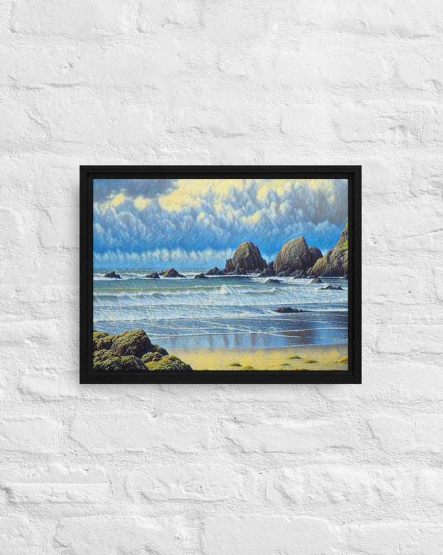 Oregon Coast - Digital Art - Framed canvas