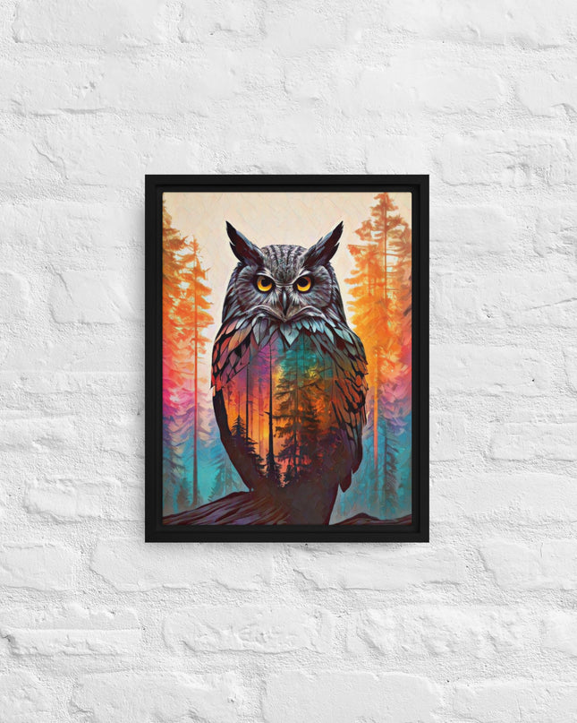 Oregon Owl - Digital Art - Framed canvas