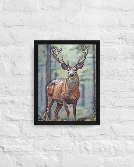 Oregon Deer - Digital Art - Framed canvas