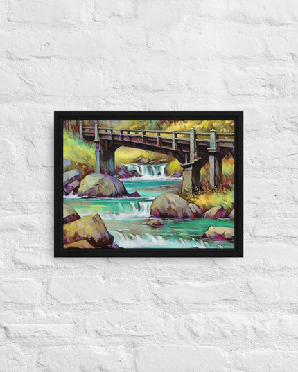 Oregon Bridge - Digital Art - Framed canvas