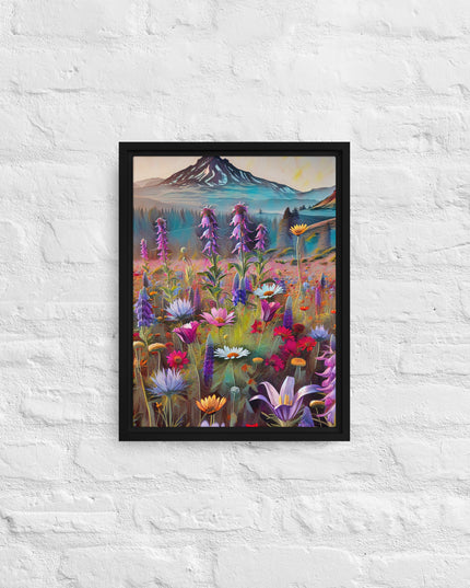 Oregon Wildflowers - Digital Art - Framed canvas
