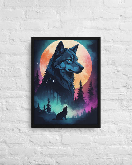 Lone Wolf - Digital Art - Framed canvas