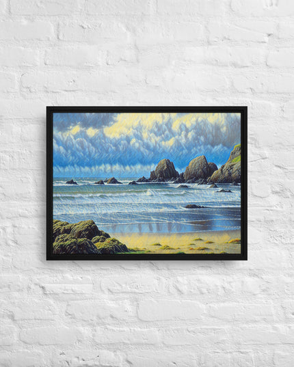 Oregon Coast - Digital Art - Framed canvas