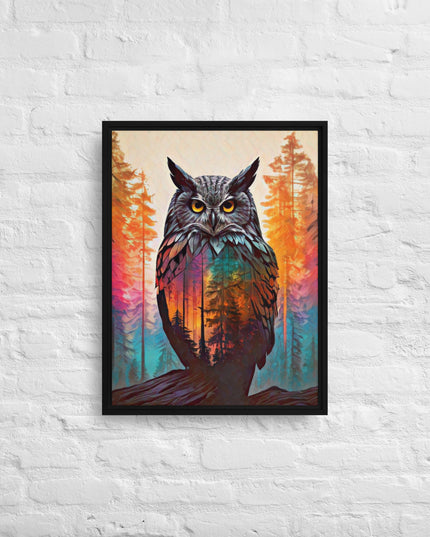 Oregon Owl - Digital Art - Framed canvas