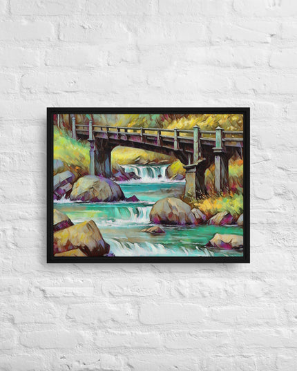 Oregon Bridge - Digital Art - Framed canvas