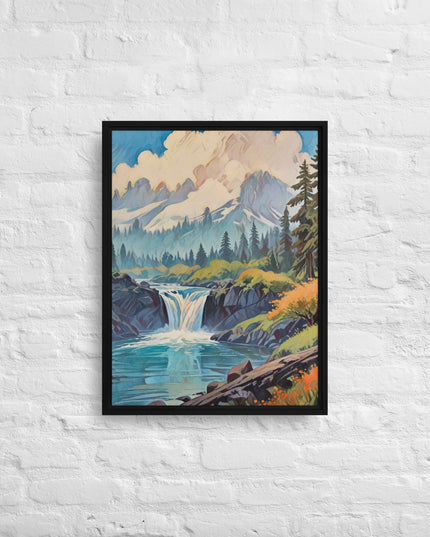 Oregon Hidden Pool - Digital Art Framed canvas