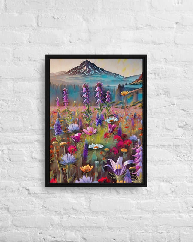 Oregon Wildflowers - Digital Art - Framed canvas