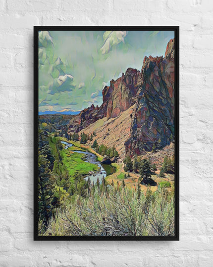 Smith Rock - Digital Art - Framed canvas