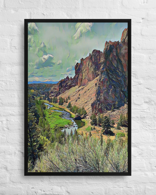 Smith Rock - Digital Art - Framed canvas