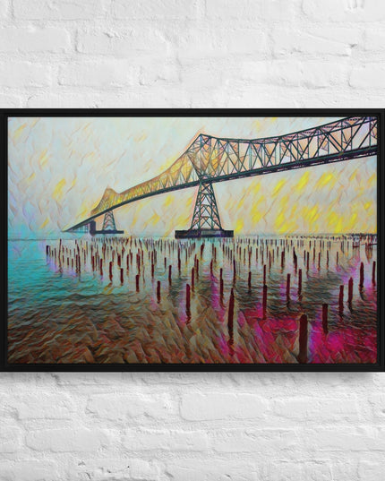 Astoria Bridge - Digital Art - Framed canvas