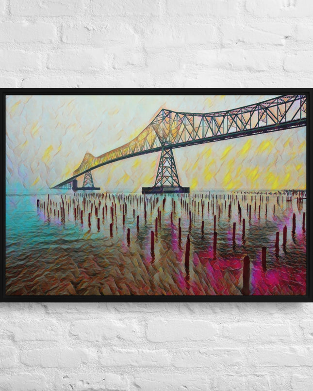 Astoria Bridge - Digital Art - Framed canvas