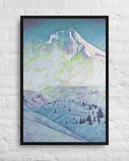 Mount Hood - Digital Art - Framed canvas