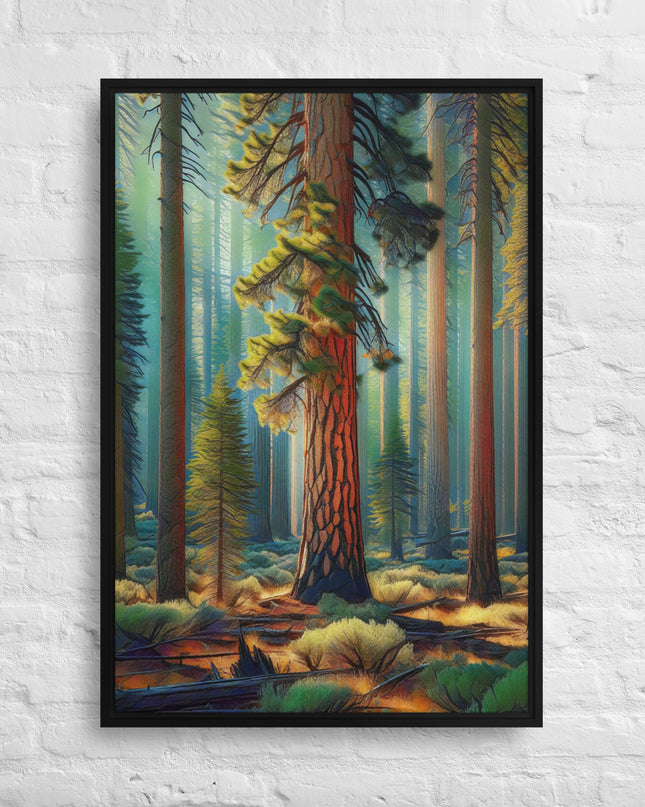 Ponderosa Pine - Digital Art - Framed canvas