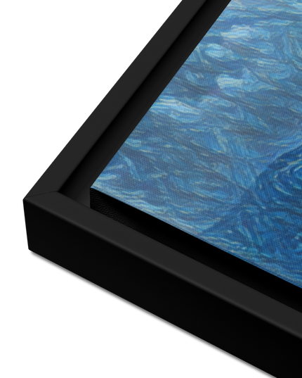 Multnomah Falls/Blue - Digital Art - Framed canvas