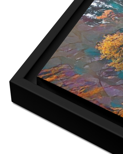 Multnomah Falls/Autumn - Digital Art - Framed canvas
