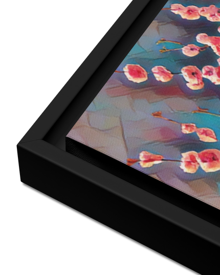 Oregon Cherry Blossoms - Digital Art - Framed canvas