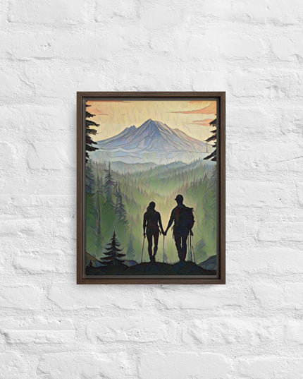 Oregon Hikers - Digital Art - Framed canvas